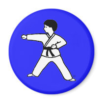 Martial Arts Kid 1 blue magnet