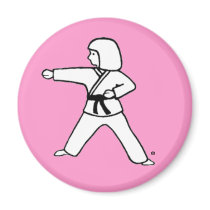 Martial Arts Kid 2 pink magnet