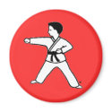 Martial Arts Kid 3 red magnet