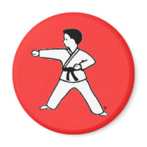 Martial Arts Kid 3 red magnet