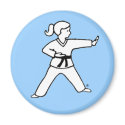 Martial Arts Kid 4 light blue magnet