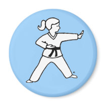 Martial Arts Kid 4 light blue magnet