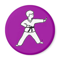 Martial Arts Kid 5 purple magnet