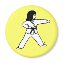 Martial Arts Kid 7 yellow magnet