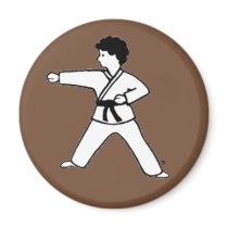 Martial Arts Kid 8 brown magnet