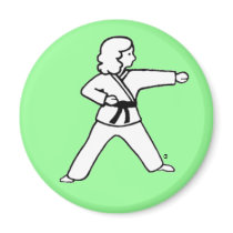 Martial Arts Kid 9 green magnet