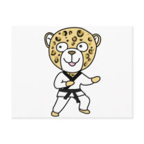 Martial Arts Leopard Post Card