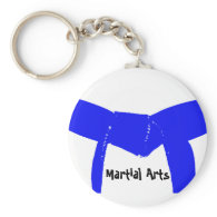 Martial Arts Light Blue Belt Keychain