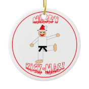 Martial Arts Merry Kick Mas Black Belt Ornament