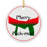 Martial Arts Merry Kick Mas Ornament