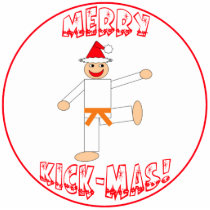 Martial Arts Orange Belt Christmas Ornament Photo Cutouts