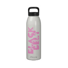 Martial Arts Pink Flowers Black Belt Water Bottle