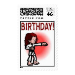 Martial Arts Postage Stamps Girl Birthday