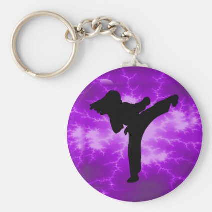 Martial Arts Purple Lightning Girl Key Chain