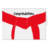 Martial Arts Red Belt Congratulations Card