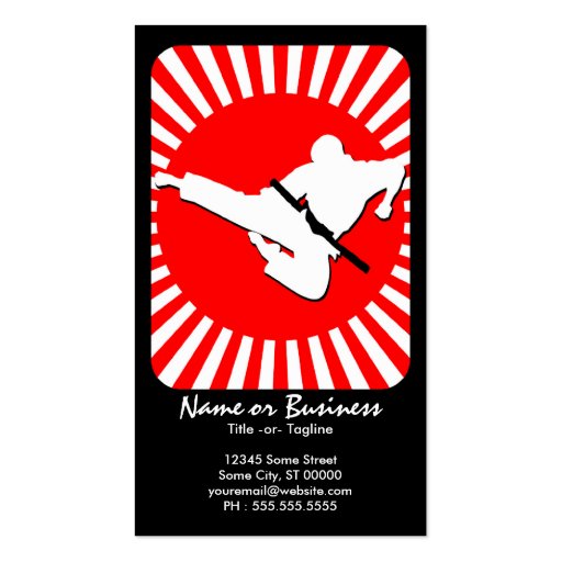martial arts : red rays business cards