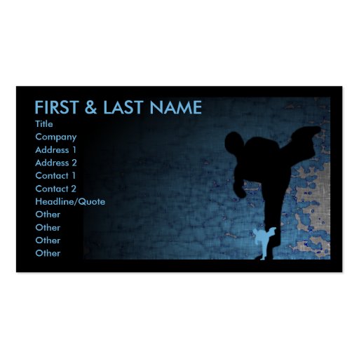 martial arts shadowstance business card (front side)