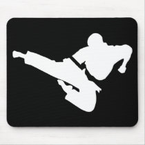 martial arts silhouette mousepads