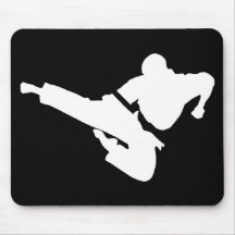 martial arts silhouette mousepads