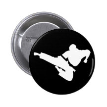 martial arts silhouette pins