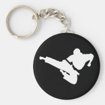 martial arts silhouettes key chain