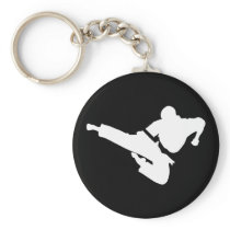 martial arts silhouettes key chain