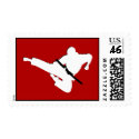 martial arts silhouettes postage