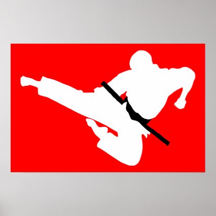martial arts silhouettes poster