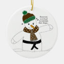 Martial Arts Snowman Ornament