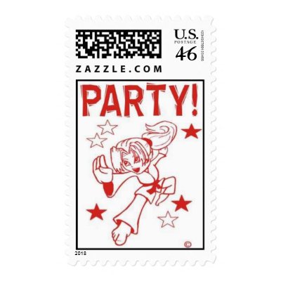 Martial Arts Stamps for Party Invitations Girl by MartialArtsParty