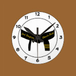 Martial Arts Third Degree Black Belt Round Clock wall clocks