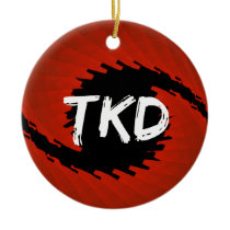 Martial Arts TKD Hurricane Round Ornament