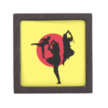 Martial arts with red circle and yellow background premium gift box