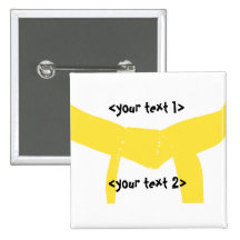 Martial Arts Yellow Belt Button