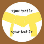 Martial Arts Yellow Belt Round Sticker stickers