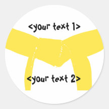 Martial Arts Yellow Belt Round Sticker