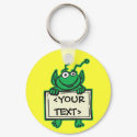 MARTIAN ALIEN HOLDING CUSTOM SIGN, <YOURTEXT> keychains