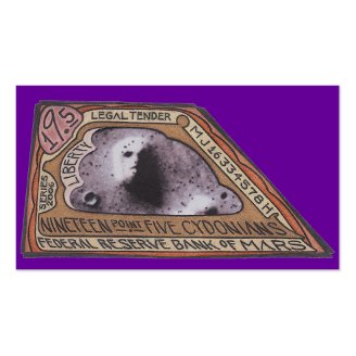 Martian $ Nineteen Point Five Cydonians Note GIF Business Card Template
