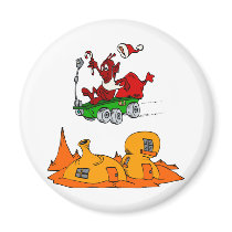 Martian Santa rover Fridge Magnet