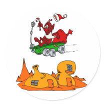 Martian Santa rover Round Stickers