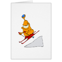 Martian Skier Greeting Card