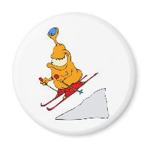 Martian Skier Fridge Magnets