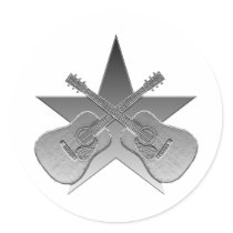 Martin D28 Metallic Star Round Sticker