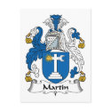 Martin Family Crest postcards