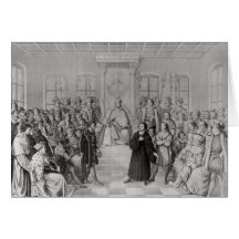 Martin Luther in front of Charles V Greeting Card
