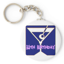 Martini 35th Birthday Gifts Key Chain