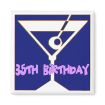 Martini 35th Birthday Gifts Fridge Magnets
