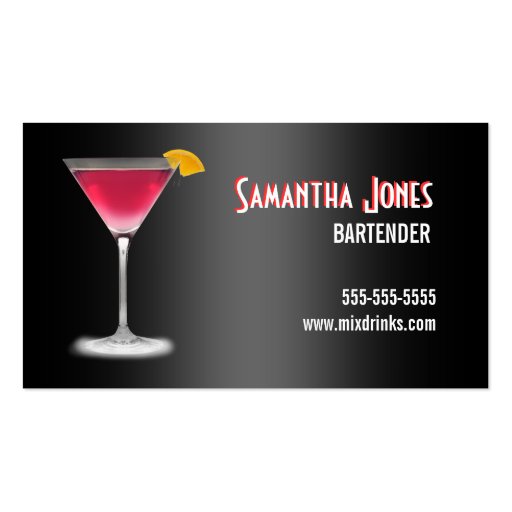 Martini Bartender Business Card Zazzle