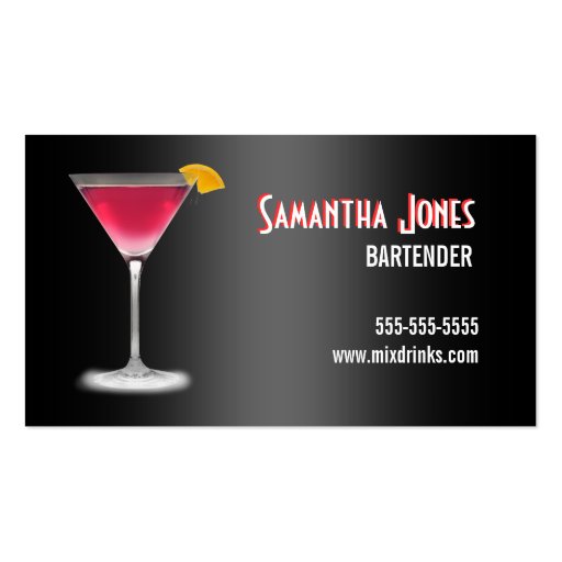 Martini Bartender Business Card