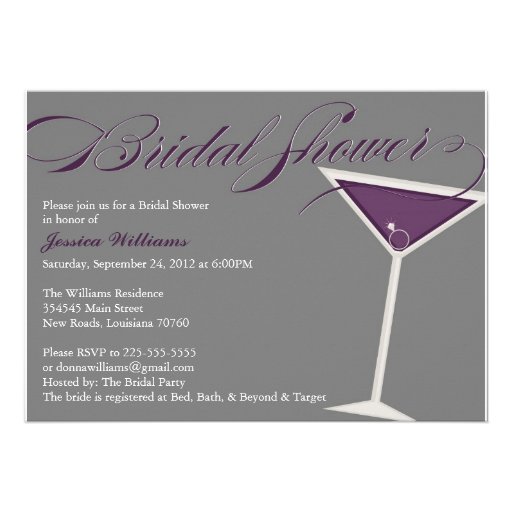 Martini Bridal Shower | Purple Invitation